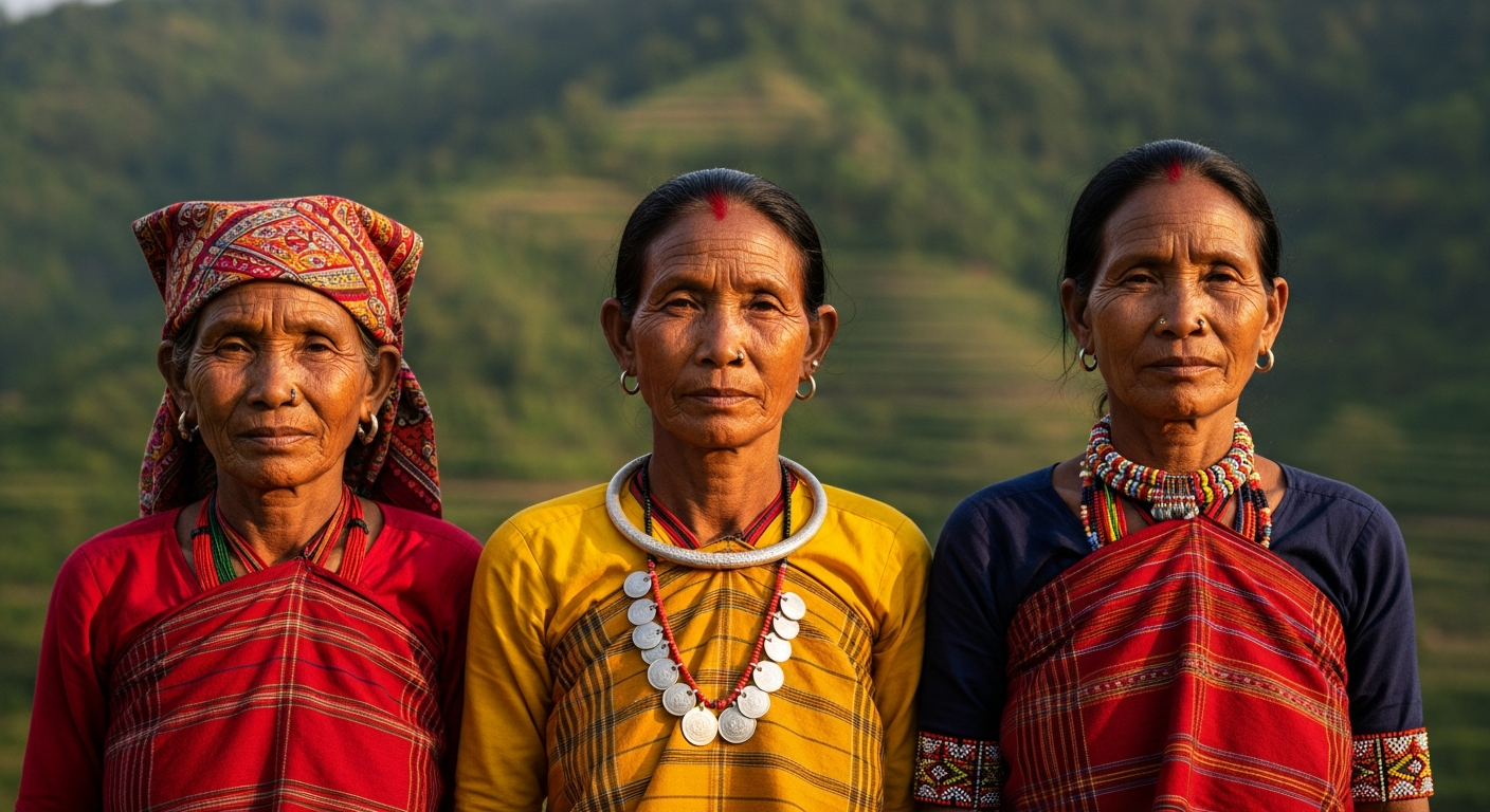 Indigenous women in traditional dress